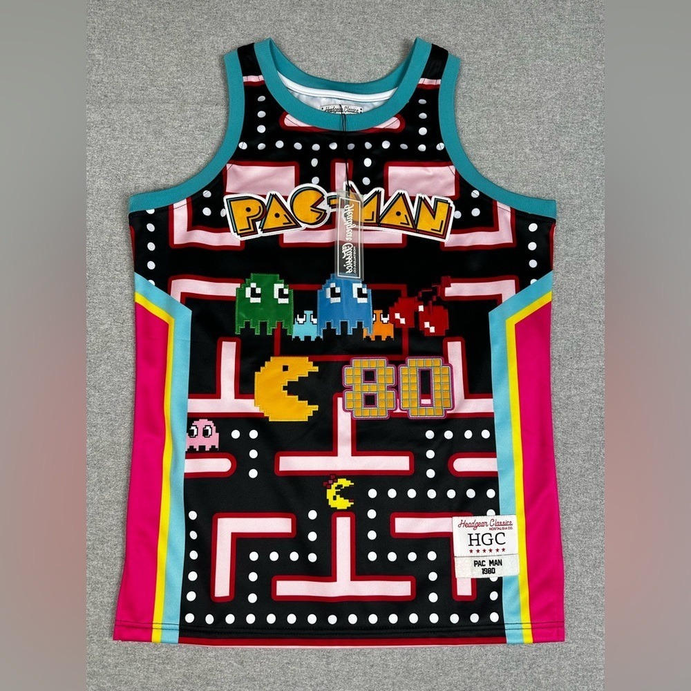 Pac-Man Shirt Mens Medium Black Graphic Tank‎ Top Headgear Classics Retro Arcade